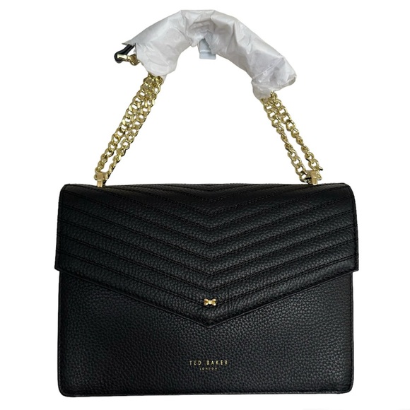 Ted Baker Kalila Quilted Leather Convertible Crossbody Black Purse New w/Dustbag - Picture 3 of 12